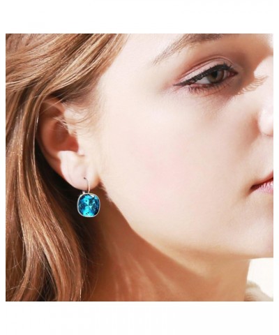 Jewelry Fashion Women Hoop Crystal Earring Sapphire $12.00 Earrings