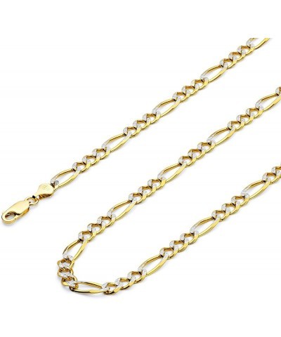 14K Solid Gold Light Figaro Chains (Select Options) 22 Inches White And Yellow Gold $253.75 Necklaces