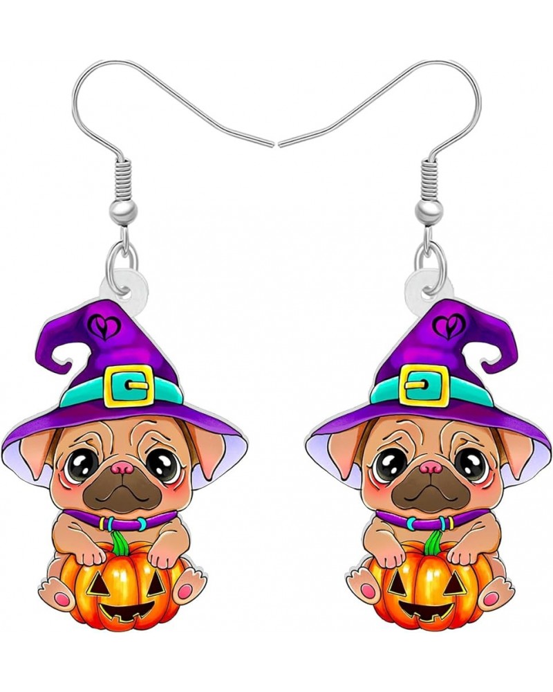 Acrylic Donuts Bulldog Pug Dog Earrings Dangle Drop Sweet Pet Ornaments Jewelry For Women Charm Gift Halloween C $6.95 Earrings