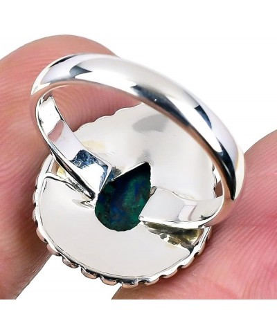 925 Sterling Silver Ring, Pear Shape Handmade Gemstone, Adjustable azurite malachite $13.00 Rings