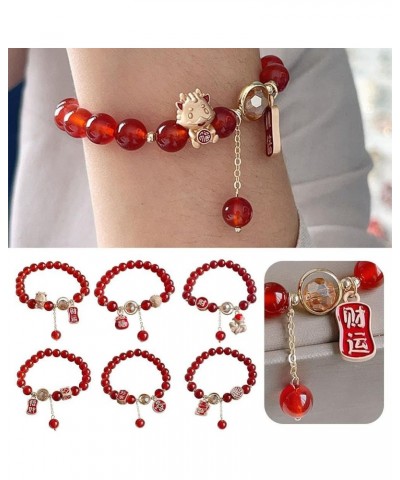 2024 Chinese New Year Dragon Bracelets, Zodiac Feng Shui Lucky Amulet Stretch Beaded Bracelets, Amulet Stretch Bracelets,Spri...