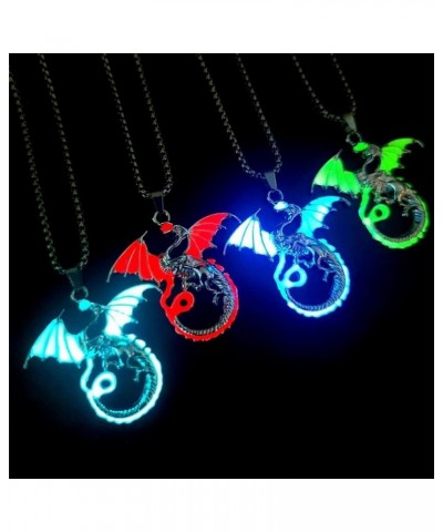 Luminous Dragon Necklace Retro Glowing Animal Flying Dragon Pendant Necklace for Women Men Simple Halloween Jewelry Orange $9...