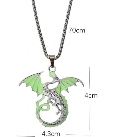 Luminous Dragon Necklace Retro Glowing Animal Flying Dragon Pendant Necklace for Women Men Simple Halloween Jewelry Orange $9...