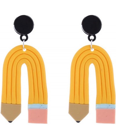 Teacher Earrings for Women Book Earrings Cute Crayon Earrings Acrylic Pencil Earrings Bookcase Drop Earrings Dainty Teacher A...