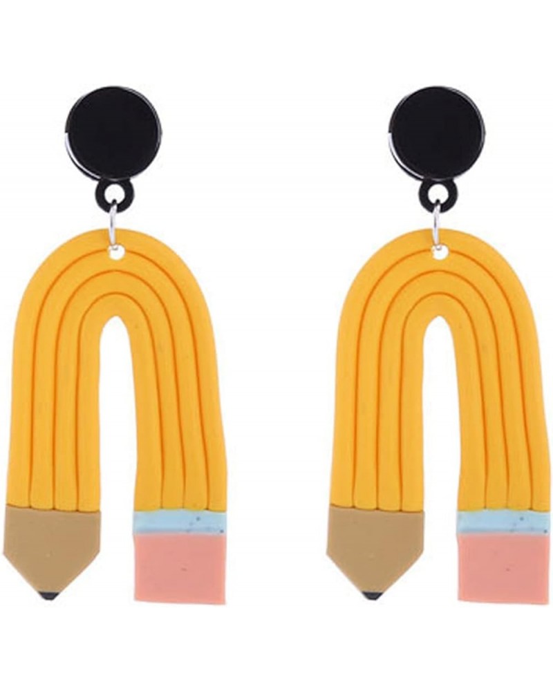 Teacher Earrings for Women Book Earrings Cute Crayon Earrings Acrylic Pencil Earrings Bookcase Drop Earrings Dainty Teacher A...