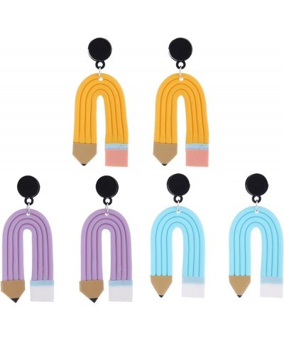 Teacher Earrings for Women Book Earrings Cute Crayon Earrings Acrylic Pencil Earrings Bookcase Drop Earrings Dainty Teacher A...