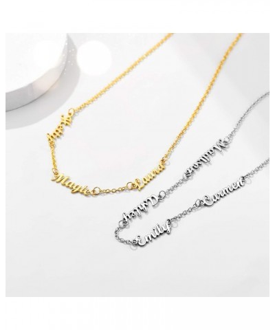 Personalized 1-5 Multiple Name Necklace,Custom Nameplate Dainty Chain 18"+2" Gold Plated Stainless Steel/925 Sterling Silver,...