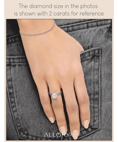 Oval Lab Grown White Diamond Classic Single Stone Engagement Ring for Women in 925 Sterling Silver 7.5 1.50 Carat $83.11 Rings