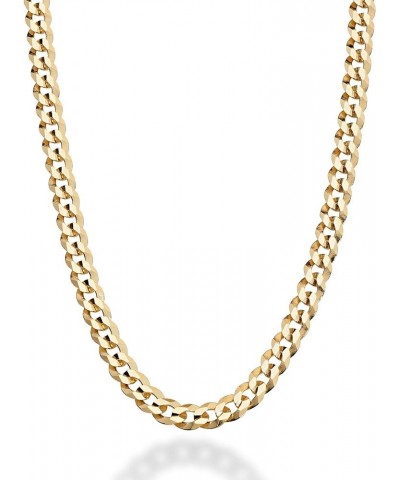 Solid 18K Gold Over 925 Sterling Silver Italian 5mm Diamond-Cut Cuban Link Curb Chain Necklace for Women Men, Made in Italy L...