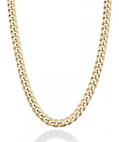 Solid 18K Gold Over 925 Sterling Silver Italian 5mm Diamond-Cut Cuban Link Curb Chain Necklace for Women Men, Made in Italy L...