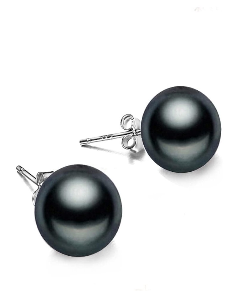 Cultured Freshwater White Grey Black Pearl Earrings for Women Girls with 925 Sterling Silver Stud Earring Hypoallergenic 7/8/...