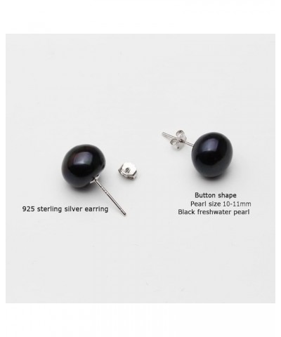 Cultured Freshwater White Grey Black Pearl Earrings for Women Girls with 925 Sterling Silver Stud Earring Hypoallergenic 7/8/...