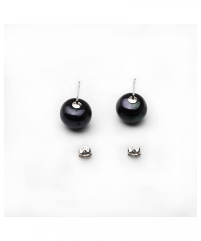 Cultured Freshwater White Grey Black Pearl Earrings for Women Girls with 925 Sterling Silver Stud Earring Hypoallergenic 7/8/...