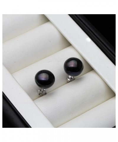 Cultured Freshwater White Grey Black Pearl Earrings for Women Girls with 925 Sterling Silver Stud Earring Hypoallergenic 7/8/...