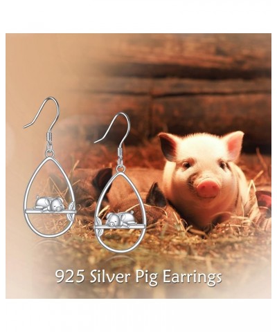 Animal Earrings Sterling Silver Cute Animal Dangle Drop Earrings Jewelry Gifts for Women Girls Pig $17.59 Earrings