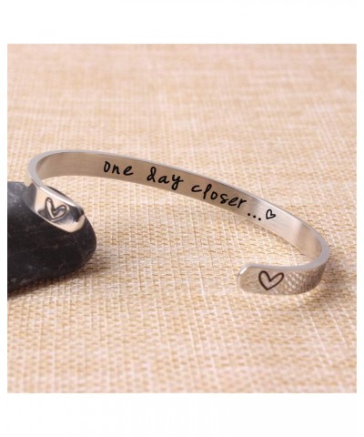 One Day Closer Cuff Bracelet, Long Distance Love for Army Wife, Military Girlfriend, Deployment Gift For Her Countdown LDR Lo...