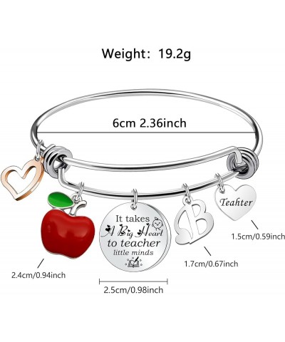 Teacher Gifts Initial Teacher Bangle For Women Teacher Appeciation Gifts Back to School Bracelet Letter Jewelry On Birthday T...