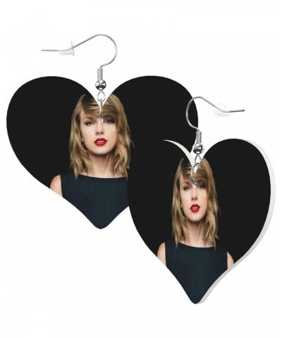 Lightweight Faux Leather Earrings Jewelry, Singer Double-Sided Heart Shaped Earring With 925 Silver Hook Singer 12 $8.69 Earr...