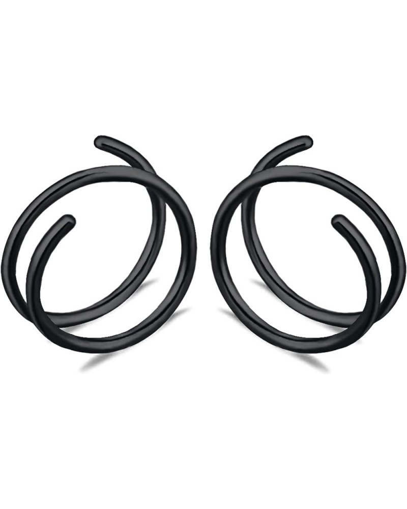 18G 20G Nose Rings Hoops Surgical Steel Double Spiral Nose Ring Left or Right Single Pierced Nose Piercing for Women Men 1 pa...