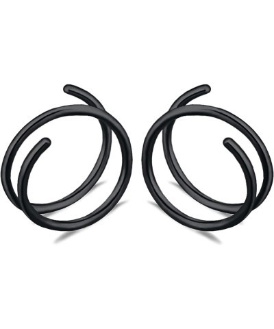 18G 20G Nose Rings Hoops Surgical Steel Double Spiral Nose Ring Left or Right Single Pierced Nose Piercing for Women Men 1 pa...