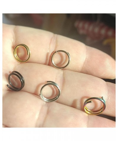 18G 20G Nose Rings Hoops Surgical Steel Double Spiral Nose Ring Left or Right Single Pierced Nose Piercing for Women Men 1 pa...