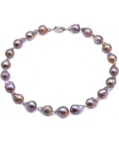 Necklace AA+ Quality 13-20mm Natural Lavender Baroque Freshwater Cultured Pearl Necklace for Women 17inches $62.50 Necklaces