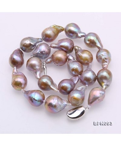 Necklace AA+ Quality 13-20mm Natural Lavender Baroque Freshwater Cultured Pearl Necklace for Women 17inches $62.50 Necklaces