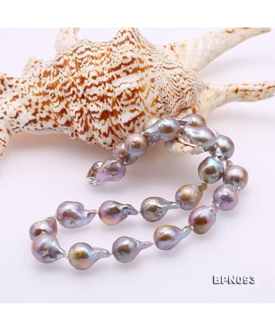 Necklace AA+ Quality 13-20mm Natural Lavender Baroque Freshwater Cultured Pearl Necklace for Women 17inches $62.50 Necklaces