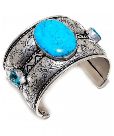 Arizona Turquoise, Blue Topaz 925 Sterling Silver Cuff Bracelet Adst. JQ-2052 $12.15 Bracelets