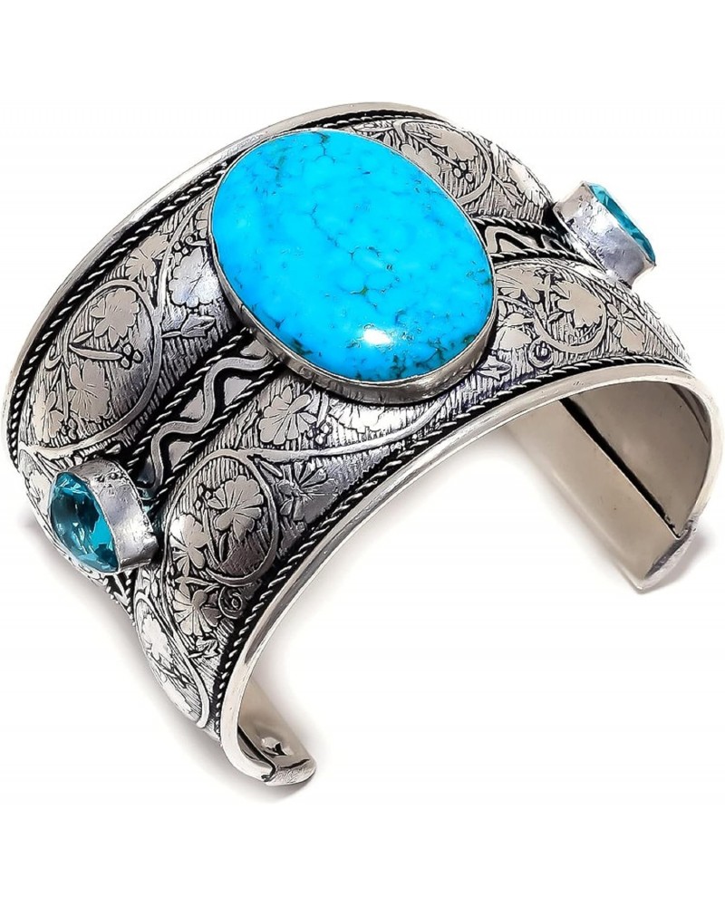 Arizona Turquoise, Blue Topaz 925 Sterling Silver Cuff Bracelet Adst. JQ-2052 $12.15 Bracelets