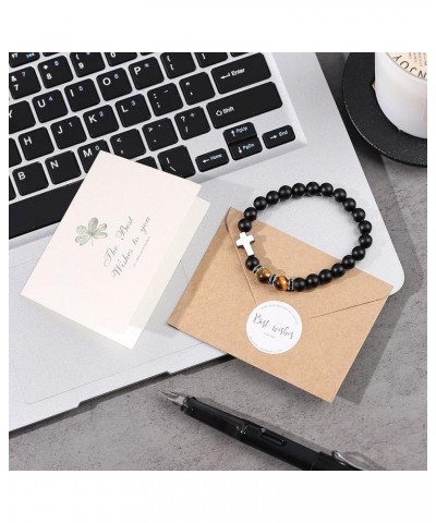 Get Well Soon Gifts for Women,Natural Stone Healing Bracelet, Inspirational Gifts for Women Teen Girls Agate stone(Black) $9....