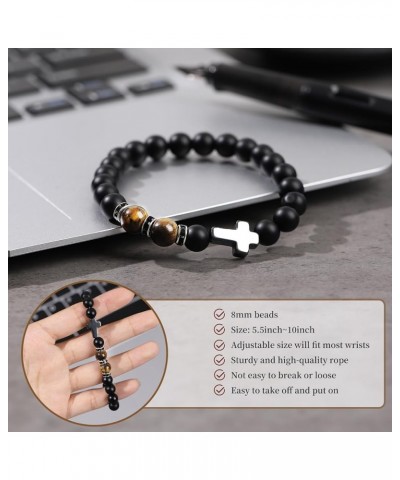 Get Well Soon Gifts for Women,Natural Stone Healing Bracelet, Inspirational Gifts for Women Teen Girls Agate stone(Black) $9....