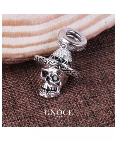 Skulll Charms Rose Gold Plated Bead Charms 925 Sterling Silver Pendant Fits Bracelet Necklace Women Men Girls Boys Jewelry Gi...