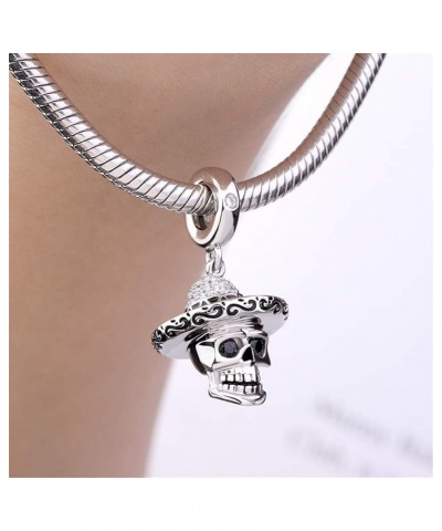 Skulll Charms Rose Gold Plated Bead Charms 925 Sterling Silver Pendant Fits Bracelet Necklace Women Men Girls Boys Jewelry Gi...