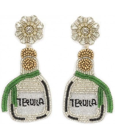 Beaded Tequila Bottle Post Earrings Handmade Tequila Earrings $9.90 Earrings