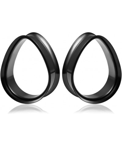 1 Pair 8-25mm Water Drop Design Stainless Steel Tunnels For Ears Gauges Plugs Stretchers Expander 0g-1 22mm(7/8") Black $8.09...