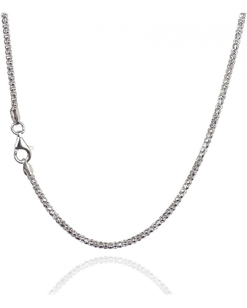 925 Sterling Silver Chain | Diamond-Cut Popcorn Chain Necklaces for Women or Men and Bracelets for Women or Mens Bracelet | A...