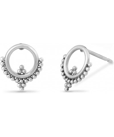 Jewelry Sterling Silver Bohemian Circle Stud Earrings $12.95 Earrings