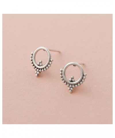 Jewelry Sterling Silver Bohemian Circle Stud Earrings $12.95 Earrings