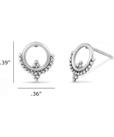 Jewelry Sterling Silver Bohemian Circle Stud Earrings $12.95 Earrings