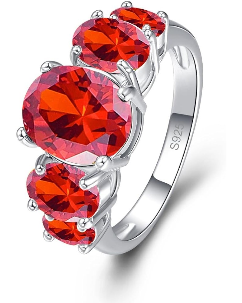 925 Sterling Silver Natural Novelty Filled Sapphire Quartz Topaz Engagement Wedding Ring US6 A_Wine Red $4.79 Others