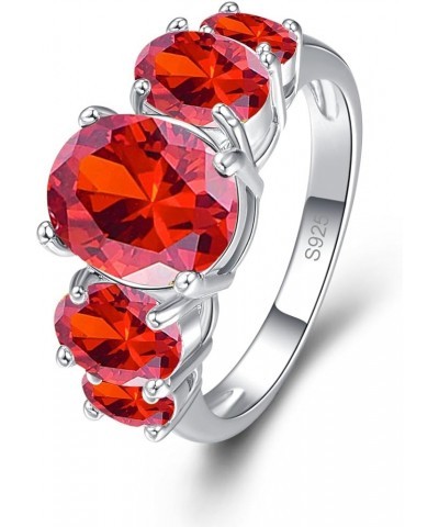 925 Sterling Silver Natural Novelty Filled Sapphire Quartz Topaz Engagement Wedding Ring US6 A_Wine Red $4.79 Others