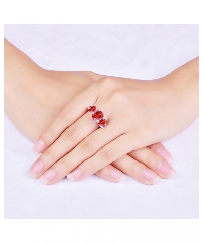 925 Sterling Silver Natural Novelty Filled Sapphire Quartz Topaz Engagement Wedding Ring US6 A_Wine Red $4.79 Others