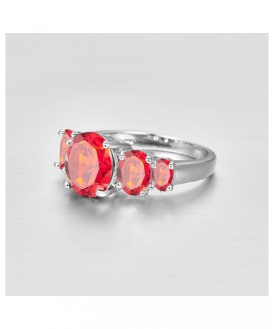 925 Sterling Silver Natural Novelty Filled Sapphire Quartz Topaz Engagement Wedding Ring US6 A_Wine Red $4.79 Others