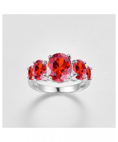 925 Sterling Silver Natural Novelty Filled Sapphire Quartz Topaz Engagement Wedding Ring US6 A_Wine Red $4.79 Others