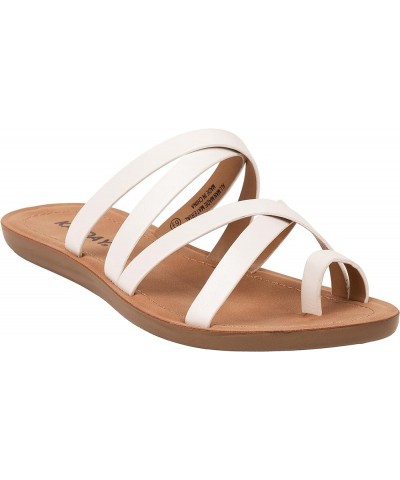 ~ HERO ~ Women Comfortable Slip On Flat Cross bands Toe Ring Fashion Sandals White Pu $10.66 Body Jewelry