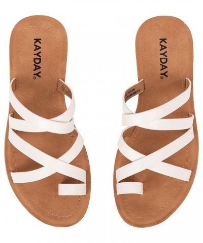 ~ HERO ~ Women Comfortable Slip On Flat Cross bands Toe Ring Fashion Sandals White Pu $10.66 Body Jewelry