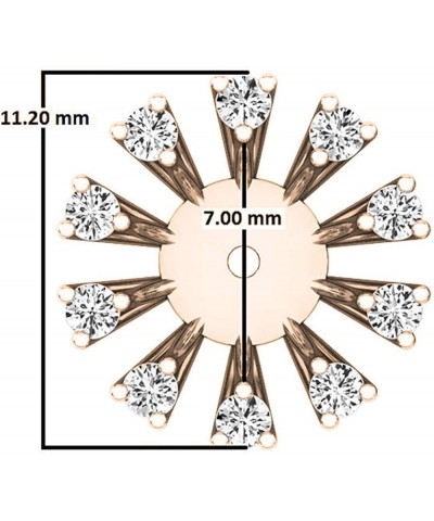 0.15 Carat (ctw) Round Diamond Removable Jackets For Stud Earring (Only 1pc) Rose Gold 18K $75.53 Earrings