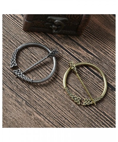 Unique Medieval Cloak Shawl Brooches Pins Personalized Viking Bar Horn Badges Pins Geometric Penannular Broaches for Women Bu...