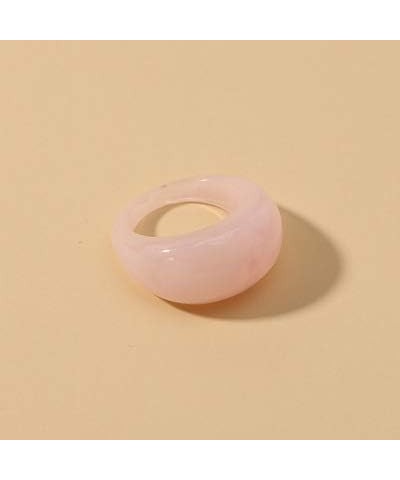 Resin Colorful Wide Thick Dome Knuckle Finger Stackable Joint Ring Retro Acrylic Transparent Vintage Jewelry Party Elegant Ha...